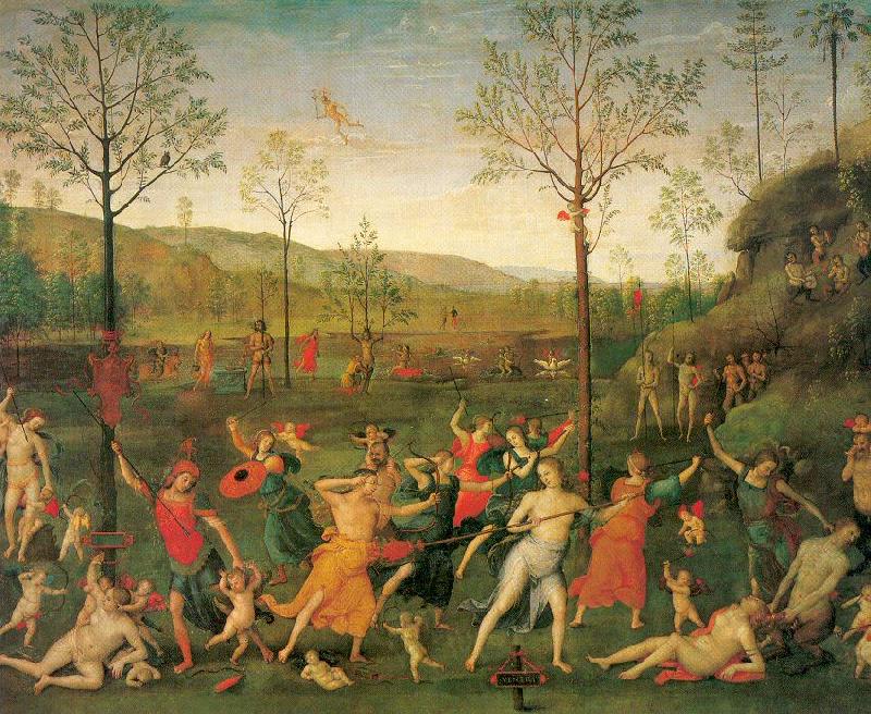 PERUGINO, Pietro The Combat of Love and Chastity Sweden oil painting art